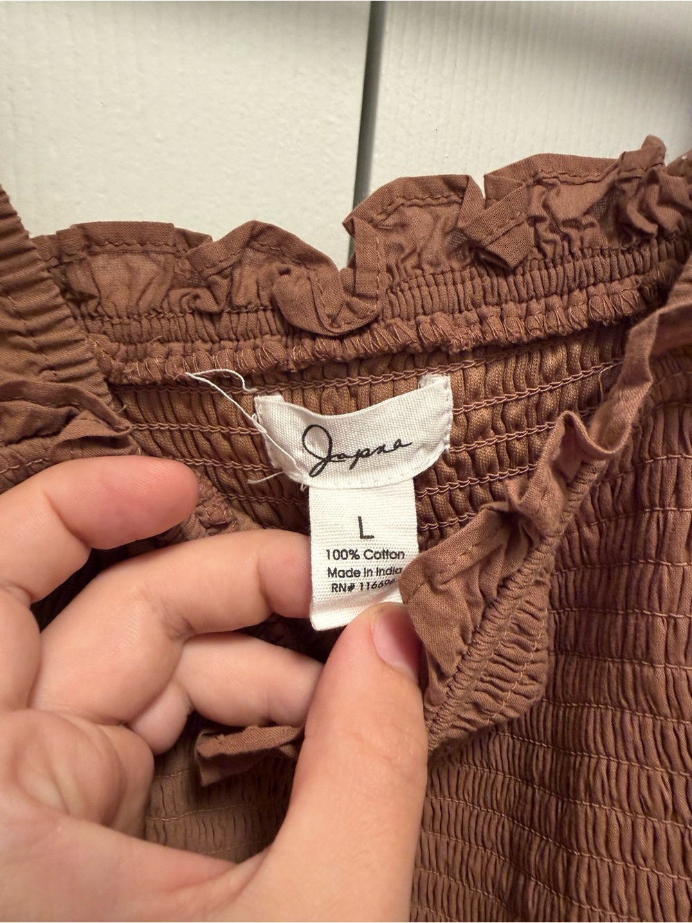 Japna Rust Brown Ruffled Tank Top - Picture 3 of 3